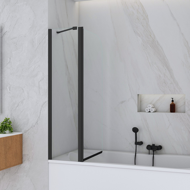 Framless Tempered glass Folding BathTub shower Door